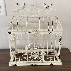 LIKE NEW Decorative Birdcage in Antique White